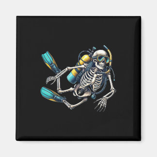 Imã Skeleton Scu Mergulhando Halloween Skeleton Scu Di