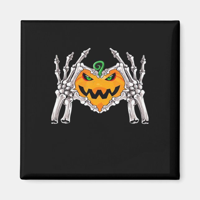 Imã Skeleton Sinal de Coração de Mão Figurino (Frente)