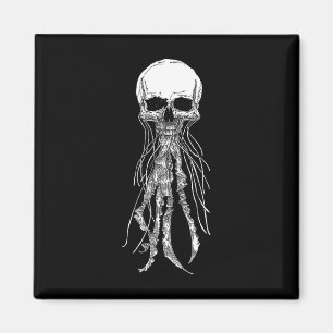 Imã Skeleton Skull Scary Jellyfish Halloween Rock N Ro