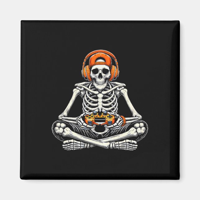 Imã Skeleton Skull Video Game Men Halloween (Frente)