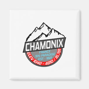 Imã Ski Chamonix T Shirt Mont Blanc France Para