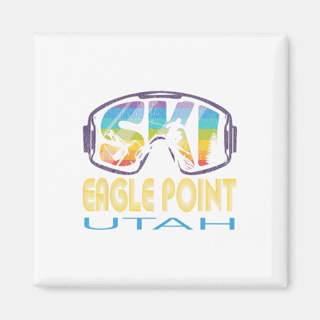 Imã Ski Eagle Point Utah Esquiando Férias (Frente)