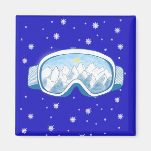 Imã Ski Goggles Snowflake Dance