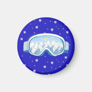 Imã Ski Goggles Snowflake Dance