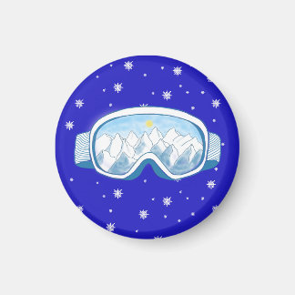 Imã Ski Goggles Snowflake Dance