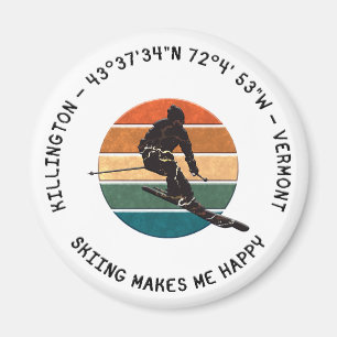 Imã Ski Killington, Vermont - Man Skier, Black Text