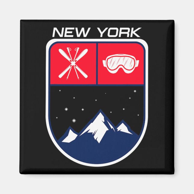 Imã Ski New York Mountain Skike Skiier Goggle Po (Frente)