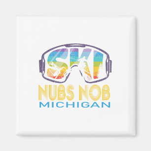 Imã Ski Nubs Nob Michigan Esquiando Férias