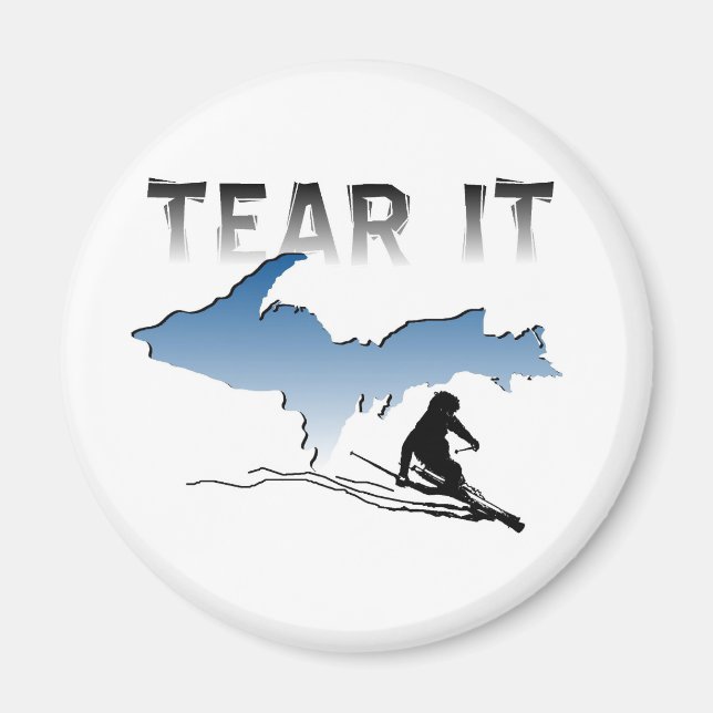 Imã Ski Upper Michigan Magnet (Frente)
