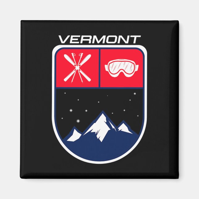 Imã Ski Vermont Mountain Skiing Skier Goggle Pol (Frente)