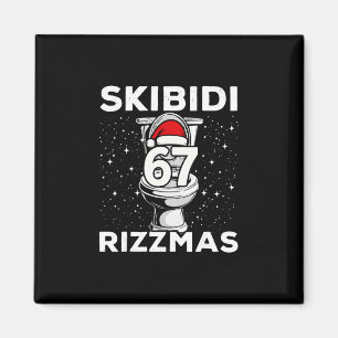 Imã Skibidi Rizzmas 67 Toalete Engraçado Papai Noel 6