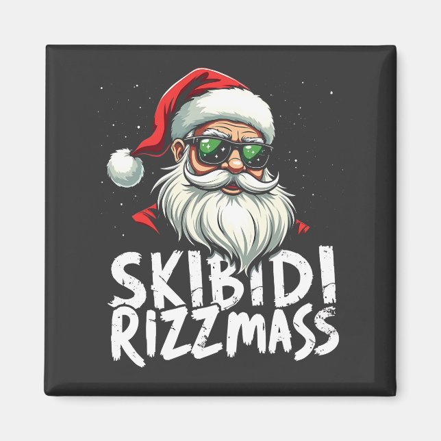 Imã Skibidi Rizzmas Engraçado Gen Alpha Slang Natal (Frente)