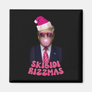 Imã Skibidi Rizzmas Natal Pink Trump Bubble Gum Ch