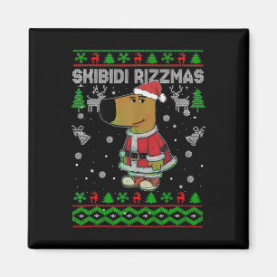 Imã Skibidi Rizzmas Natal Rizz Papai Noel Suéter Feio