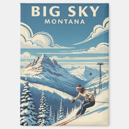 Imã Skier em Big Sky Montana Viagem