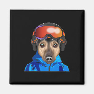 Imã Skier Manchester Terrier Snowboard Dog