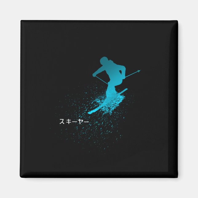 Imã Skier, Ski, Imagem Japonesa (Frente)