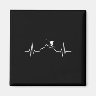 Imã Skiing Heartbeat Ski Gift For Skiers _2 
