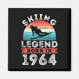 Imã Skiing Legend Girls Nascer 1964 60º Aniversário Gi