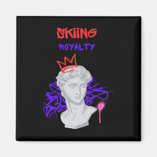Imã Skiing Royalty Estátua Grega Winter Sports Mountai