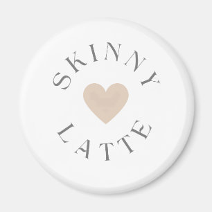 Imã Skinny Latte Coração Neutro, Presente para Amante