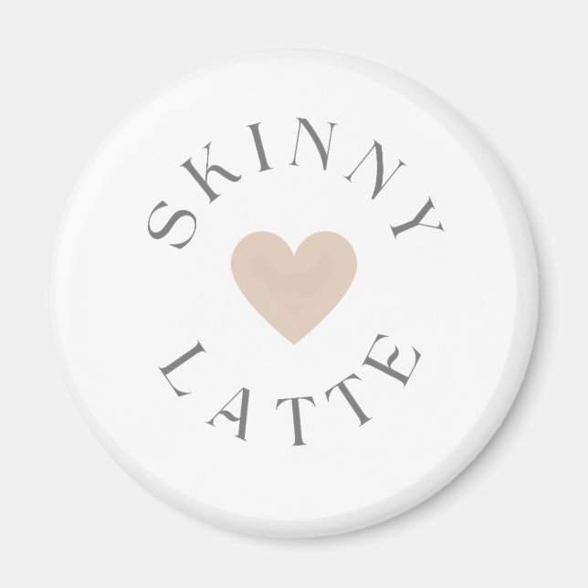 Imã Skinny Latte Coração Neutro, Presente para Amante  (Frente)