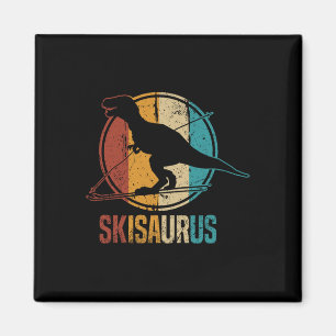 Imã Skisaurus Esqui Divertido Dino Esqui Dinossauro Es