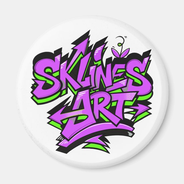 Imã SklinesArt – Bold Graffiti Logo (Frente)