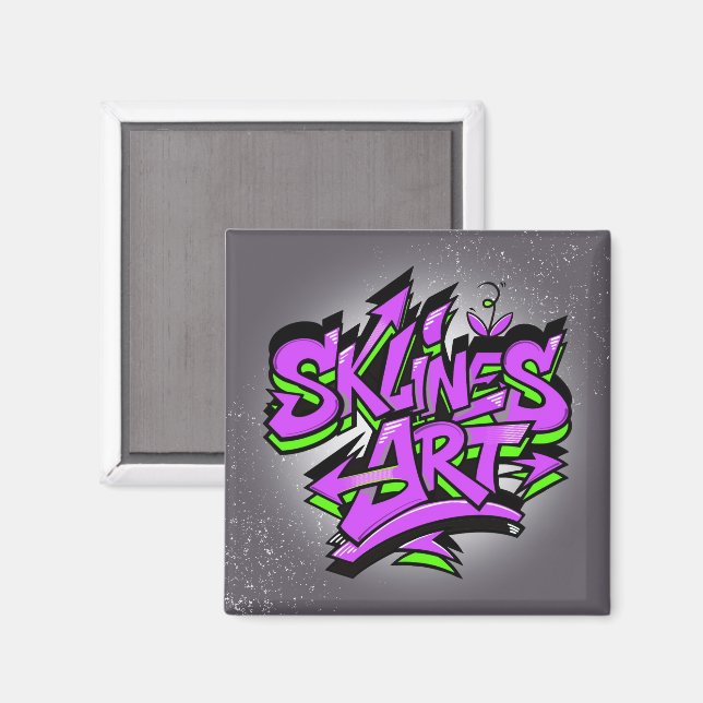 Imã SklinesArt – Logotipo de Grafite Ousado (Front/Back)