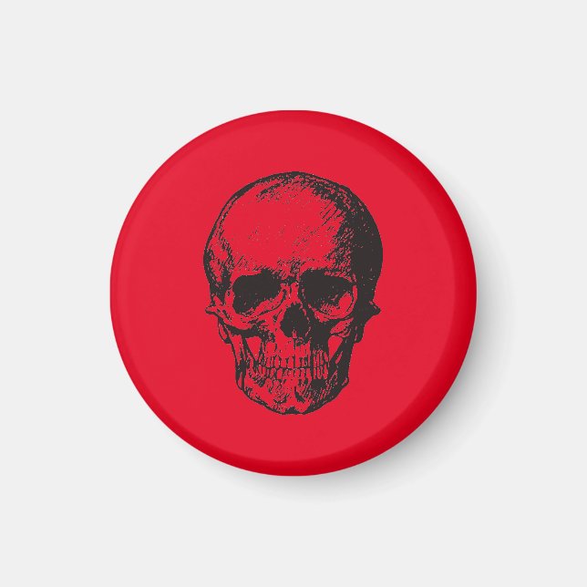 Imã Skull Red Pop Art (Frente)