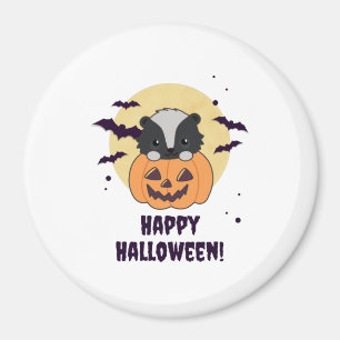 Imã Skunk Pumpkin Cute Skunts Feliz Halloween