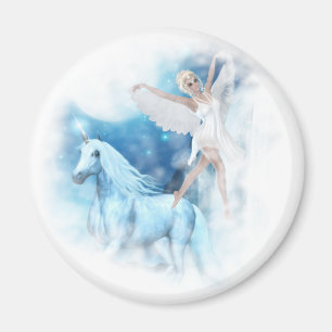 Imã Sky Faerie Asparas e Unicorn Vignette