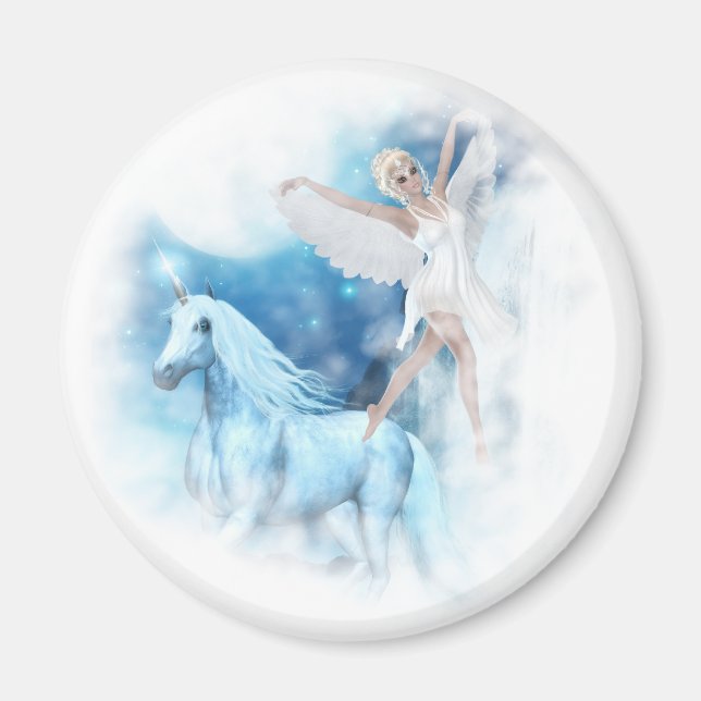 Imã Sky Faerie Asparas e Unicorn Vignette (Frente)