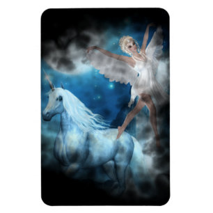 Ímã Sky Faerie Asparas e Unicorn Vignette