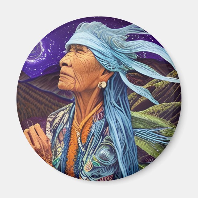 Imã Sky Road Walker Native American Fantasy Art (Frente)