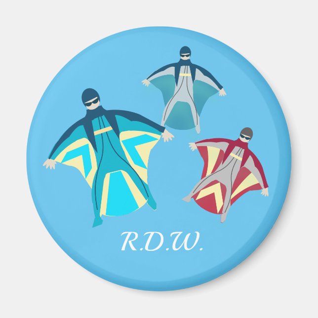 Imã Skydiving de macacão (Frente)