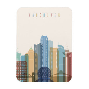 Ímã Skyline da cidade de Vancôver, Canadá  