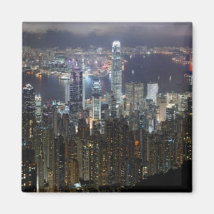 Imã Skyline da noite de Hong Kong