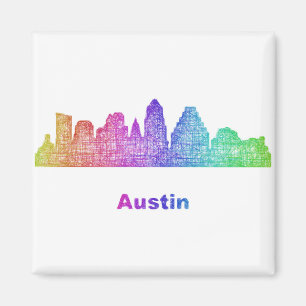 Imã Skyline de Austin do arco-íris