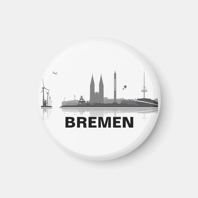 Imã Skyline de Bremen frigorífico íman (Frente)