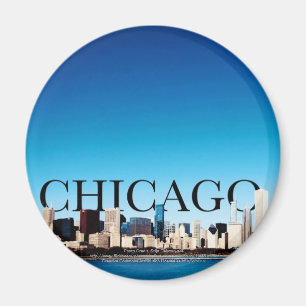Imã Skyline de Chicago com a CHICAGO no céu