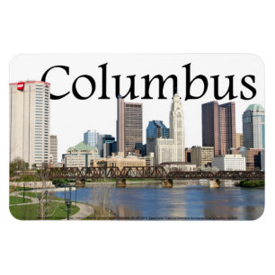 Ímã Skyline de Columbo Ohio com o Columbo no céu