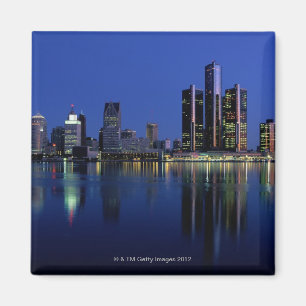 Imã Skyline de Detroit na noite