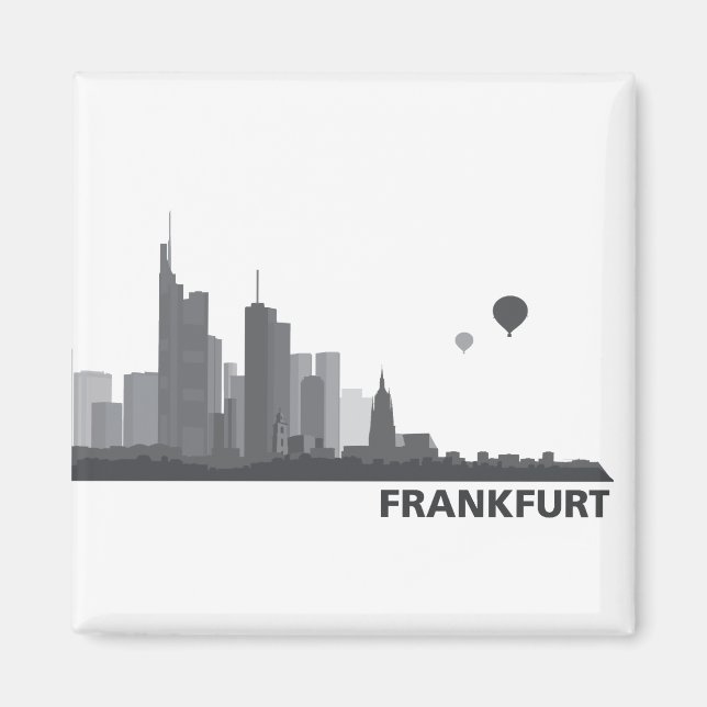 Imã Skyline de Frankfurt frigorífico íman (Frente)