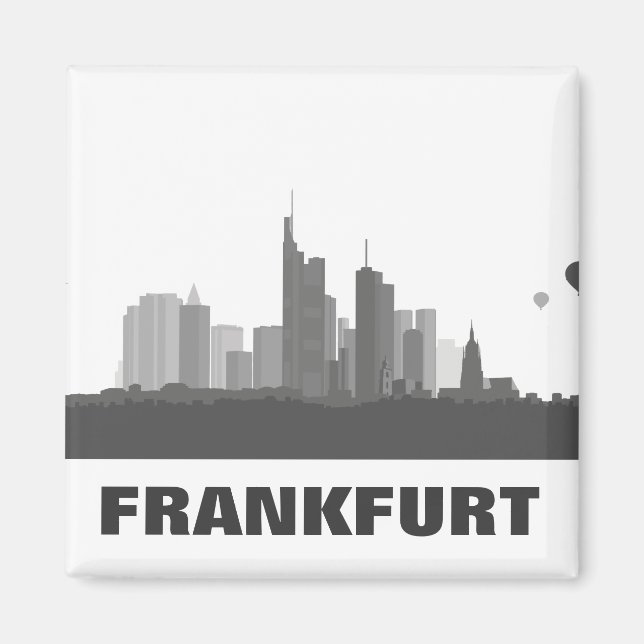 Imã Skyline de Frankfurt frigorífico íman (Frente)