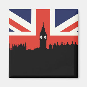 Imã Skyline   de Londres a bandeira britânica