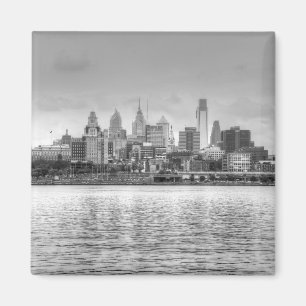 Imã Skyline de Philadelphfia em preto e branco