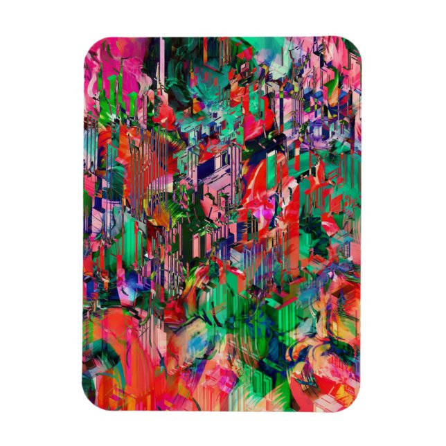 Ímã Skyline de prédio da Abstrato do Mundo viagem (Vertical)