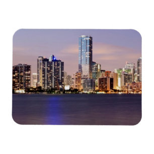 Ímã Skyline dos EUA, Florida, Miami no crepúsculo 2