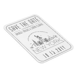 Ímã Skyline Estilizado em New York Salve a Data